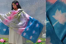 रंग महल ☙ Clamp dyed chanderi silk dupatta { कमल } ☙ 1
